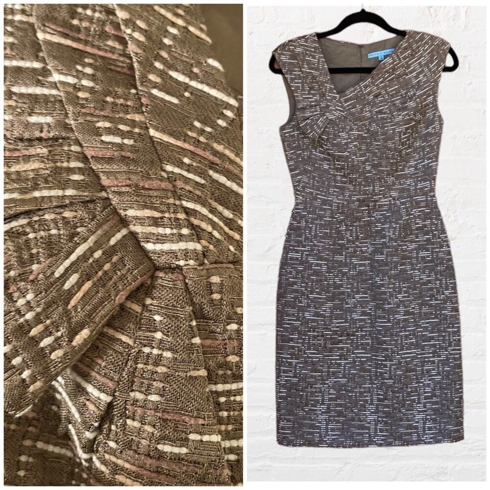 Antonio Melani embroidered metallic shift dress